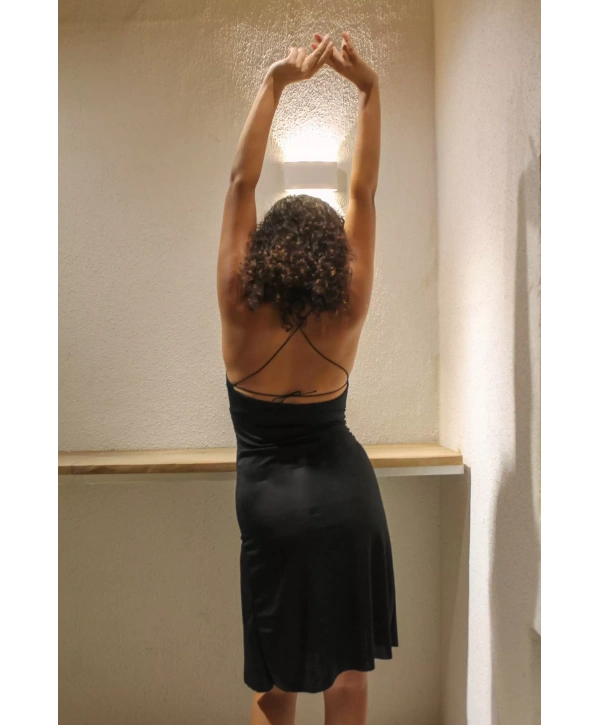 Yırtmaçlı Siyah Elbise