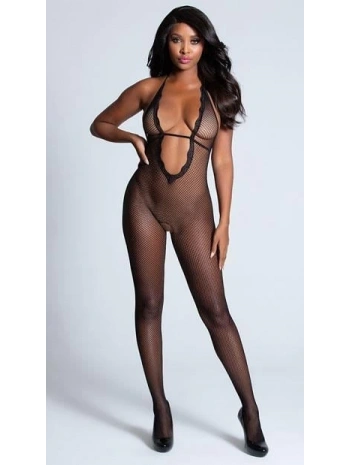 Siyah Fileli Fantezi Vücut Çorabı